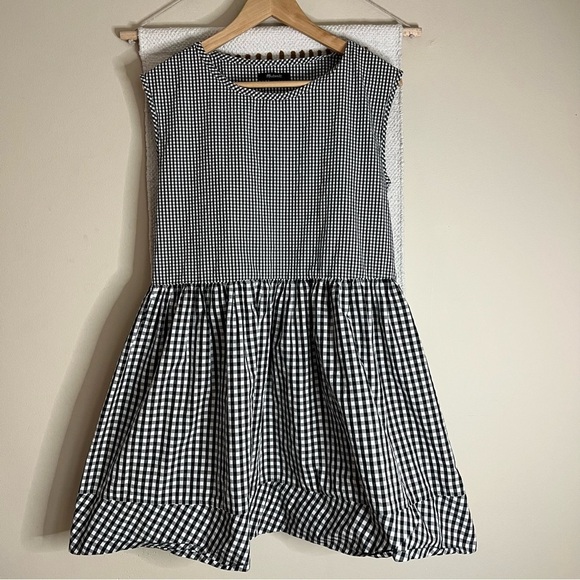 Madewell Gingham Checked Tie-Back Crew Neck Sleeveless Cotton Dress size small - Picture 3 of 9